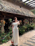 French White Shoulder-Coat Dress Women 2026 New Early Summer Wearing Temperament Thinch Waist Skirt Suit