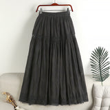 2025 Spring And Summer New High-Waisted Small Fragrant Hook Hollow Cotton Dress In The Long Swing A-Word Half-Body Skirt