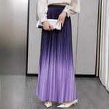 2025 New High-End Women's Dress Gradient Half-Dress Skirt Women's Long Dress High Waist Lengthened Version Of The 100-Folded Skirt