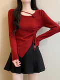 Design Sense Of A Small Irregularly Tailored Short Top Women's Early Autumn 2025 New Set-Up Knitted Sweater