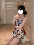 Broken Flowers Hanging Dress Dress Women Summer Pure Sexy Hot Babes Bag Hip Dress Waist Thin Small Short Skirt