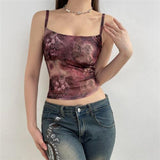 Vintage Printing Body Repair Screen Sling Slings Women Summer And Autumn New Sexy Low-Breasted Vest Woman