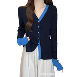 2025 Spring And Autumn New Fashion Slimming Single Row Buckle Knitted Sweater Cardigan Sweater Sweater Thick