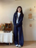 College Wind Plus-Size Sports Suit Women's Spring And Autumn Korean Version Of Students Loose Thin Sweating Trousers Casual Two-Piece Set