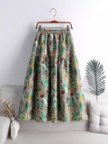 Mid-Terms Of The 2025 New Retro Folded Pony Pony Skirt High Waist Swing A-Word Flower Skirt Mid-Semitic Skirt
