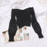 Spice Girls Collared Shoulder Bra Thighs On Wooden Ears Thighs Tight Folds Super Short Umbilled Long-Sleeved Shirt Tide