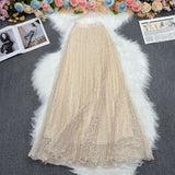 Lace A-Word Skirt Female Long-Skinny High-Rise Thin Elegant Dress In The Long Dress Multi-Colored