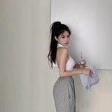 Thai Pure Desire Short 2025 Sweet Hottie Shoulder Hanging Neck Sling Vest Woman Thin Inside Sleeveless Top Wear