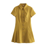 New Women's Clothing Fashion And Casual Shirt Styles With A Collar Mini Dress In Summer 2025