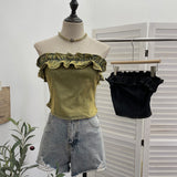 No Shoulder Strap Lotus Side Of The Shoulder Cowboy Tector Tset Bosom Tie Short Wearing Sling Vest 2713