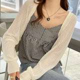 Empty Shawl Summer With Skirt Short Coat Sling Strap Hoodie Women's Ice Knitning Sunscreen Cardigan Thin