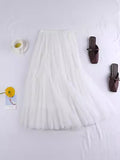 Net Dress 2025 Autumn And Winter New Net Color Bottom Skirt Small Fresh Long Skirt Small Fairy Dress