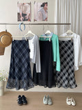 Japanese And Korean Vintage Mesh Mesh Fishtail Half-Dress Girl Spring And Summer Small Wave Dot Ocean Temperament Ass A Word Long Skirt