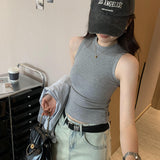 Spring And Summer New Milk Call Inside The Folding Sling Vest Women 2025 French Outer Wear Sleeveless Bottom Top