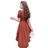 Large-Size Mm French Thin Fashion Temperament Irregularly Designed To Close The Summer Bubble Dress Skirt
