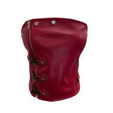 Real Shot PU Leather Wrap Chest Blouse Rock Locomotive Punk With Chest Cushion Heavy Metal Buckle Corset 2782