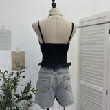 Millennial Babes Vintage Cowboy Sling Girl Short Sexy Waistcoat With Sleeveless Top 2850