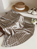 MIU Korean Vintage Aceate Sonic Face Wave Fishtail Half-Dress Woman Spring-Summer French-Style Ocean-Like-Style-Style Bag-Topped A-Character Skirt