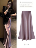 French Retro Acetic Acid Vertic Acid Vertices Mid-Dress Women's High-Waisted Fishtail Long Dress High-Skinny Skirt