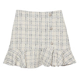 2025 New Autumn And Winter Lattice Coarse Flowers Of The Half-Body Skirt High Waist A Word-Bow Irregular Fishtail Skirt 8876