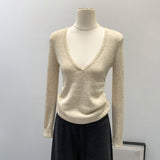 2026 Into The Spring People Kochian Old Money Wind Wearing V Collar Inside Wool Knitted Shirt Women Autumn And Winter Repair Clothes