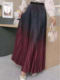 Advanced Color Gradient Dress Dress Woman 2025 Early Spring New Long Dress High Waist Lengthened Version Of The 100-Folded Skirt