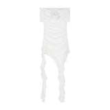 2025 New Pure Desire To Pry People Lotus Leaves Side Splicing Dress Niche Folds Thin Hottie Short Dress Summer