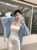 Ice Silk Textured Bat Sleeve Sunscreen Cardigan Jacket Women 2026 Spring And Autumn Thin Shawl With Air Conditioning Hood