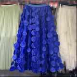 Design Sense Three-Dimensional Wave Point Retro A Skirt 2025 Autumn And Winter New Fashion Thin Mesh Dress Skirt Dress Dress Woman