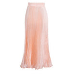 2025 New High-Rise 100-Fold Skirt Half-Dress Woman Pendant Tight Waist Thin High-Grade Elegant Solid Color Dress
