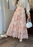 Korean New French Style Wears Advanced Temperament To Reduce The Age To Show Thin Purple Broken Flower Skirt