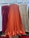 Specially For Women's Clothing New Temperament With Heavy Industry Petals Wood Ear 100 Folded Skirt