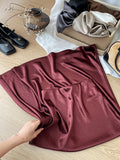 2025 New Half-Body Skirt Acetate Vertic Acid Faeminous Fishtail Dress Female Famous Style Temperament Niche Thin Bag Hip Half Skirt