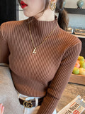 Half-High Sweater Bottoming Shirt Women's Autumn And Winter Thick 2026 New White Top Knitted