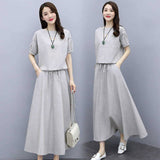 Cotton Dress Two Sets Of 2025 Summer Dress New Women's Belly Thin Dress Short Sleeve Dress Dress