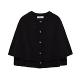 Autumn 2025 New Women's Fashion Casual Round-Collar Knitted Shawl Short Coat 2488107
