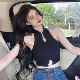 Sweet Babes Hollow Knitted Slings Small Vest Women's Summer Sleeveless Sexy Pure Desire Inside The Coat Wear