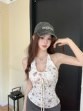 Korean Sweet Sister Shell Strap Hanging Neck Sling Vest Female Summer Design Temperament Slimming Top