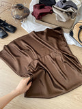 2025 New Half-Body Skirt Acetate Vertic Acid Faeminous Fishtail Dress Female Famous Style Temperament Niche Thin Bag Hip Half Skirt