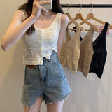 Empty-Sleeved Sling Vest Women 2025 Summer New Korean Version Of The Thin Outer Wear Knitted Open Shirt Top