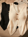 Korean Small Fragrant Knitted Cardigan 2026 New Ice Silk Open Fork Vest Women's Short Kan Shoulders
