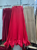 Specially For Women's Clothing New Temperament With Heavy Industry Petals Wood Ear 100 Folded Skirt