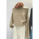 2026 Early Spring Design Sense Niche Word Collar Loose Knitted Shirt Women Early Autumn Lazy Little Fragrant Blouse