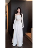 French Pure-Willed Shoulder-Length Lanky Dress Dress Woman 2025 New Autumn And Winter Design Feeling Waist Thin Bag Hip Skirt