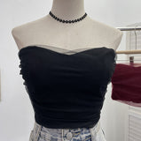 Thai Babes Light Yarn Splicing Braless Sleeveless Top With Short Corset Corset Umbilized Bra Vest 8865