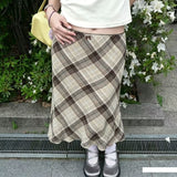 Sweet And Gentle Wind Pink Women's Summer New Korean Lattice Simple Skirt Small Fresh Long Dress