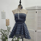 Spicy Wind Shoulder-To-Shoulder Tectorge Sling Waist-Le-Legged Skirt Wrapped-Sleeved Top 9231