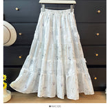Small Fresh Floral And Snowy Short Skirt Women's Summer New Small Cake Skirt Sweet Anti-Walking Word Half-Body Skirt