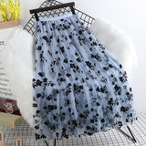Planting Plum Yarn Half-Dress Women's Autumn And Winter 2025 New Medium And Long-Term Thin Hanging Yarn Skirt Fairy 100-Fold Skirt