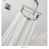 French Gentle Holiday Wind To Close The Belt Half-Dress Woman Summer 2025 Fold Loose Age-Down Feeling Big Swing Skirt